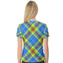 Clown Costume Plaid Striped V-Neck Sport Mesh Tee View2