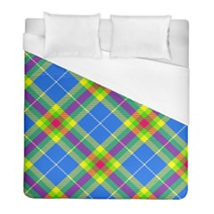 Clown Costume Plaid Striped Duvet Cover (full/ Double Size) by SpinnyChairDesigns