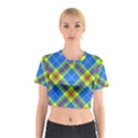 Clown Costume Plaid Striped Cotton Crop Top View1