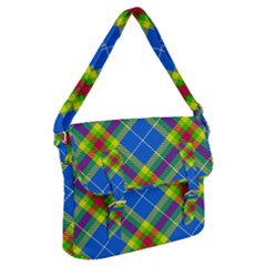 Clown Costume Plaid Striped Buckle Messenger Bag by SpinnyChairDesigns