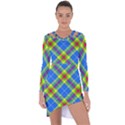 Clown Costume Plaid Striped Asymmetric Cut-Out Shift Dress View1