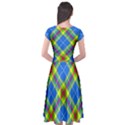 Clown Costume Plaid Striped Cap Sleeve Wrap Front Dress View2