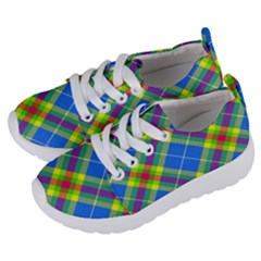 Clown Costume Plaid Striped Kids  Lightweight Sports Shoes by SpinnyChairDesigns