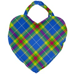 Clown Costume Plaid Striped Giant Heart Shaped Tote by SpinnyChairDesigns