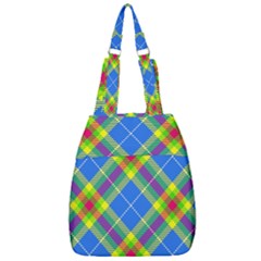 Clown Costume Plaid Striped Center Zip Backpack by SpinnyChairDesigns