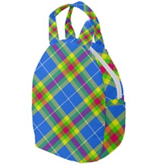 Clown Costume Plaid Striped Travel Backpacks by SpinnyChairDesigns