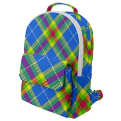 Clown Costume Plaid Striped Flap Pocket Backpack (small) by SpinnyChairDesigns