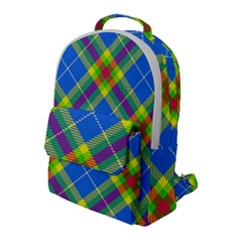 Clown Costume Plaid Striped Flap Pocket Backpack (large) by SpinnyChairDesigns