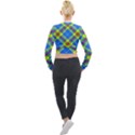 Clown Costume Plaid Striped Long Sleeve Cropped Velvet Jacket View2