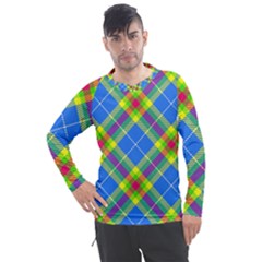 Clown Costume Plaid Striped Men s Pique Long Sleeve Tee