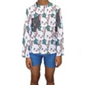 Seamless-cute-cat-pattern-vector Kids  Long Sleeve Swimwear View1