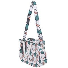 Seamless-cute-cat-pattern-vector Rope Handles Shoulder Strap Bag by Sobalvarro