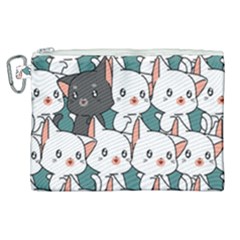 Seamless-cute-cat-pattern-vector Canvas Cosmetic Bag (xl) by Sobalvarro