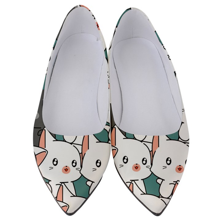 Seamless-cute-cat-pattern-vector Women s Low Heels