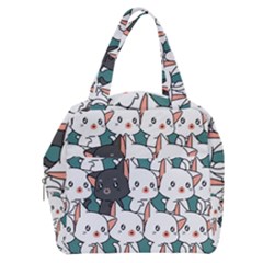 Seamless-cute-cat-pattern-vector Boxy Hand Bag by Sobalvarro