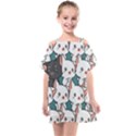 Seamless-cute-cat-pattern-vector Kids  One Piece Chiffon Dress View1