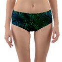 Emerald Green Blue Marbled Color Reversible Mid-Waist Bikini Bottoms View1