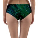 Emerald Green Blue Marbled Color Reversible Mid-Waist Bikini Bottoms View2