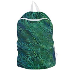 Emerald Green Blue Marbled Color Foldable Lightweight Backpack by SpinnyChairDesigns