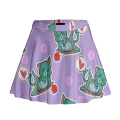 Playing Cats Mini Flare Skirt by Sobalvarro