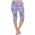 Playing cats Lightweight Velour Cropped Yoga Leggings View1