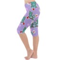 Playing cats Lightweight Velour Cropped Yoga Leggings View2