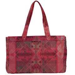 Indian Red Color Geometric Diamonds Canvas Work Bag by SpinnyChairDesigns