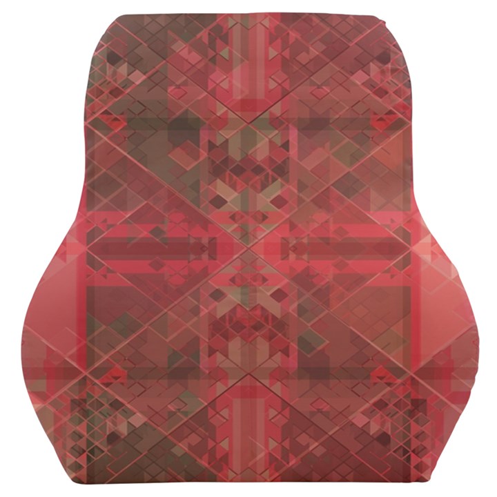 Indian Red Color Geometric Diamonds Car Seat Back Cushion 