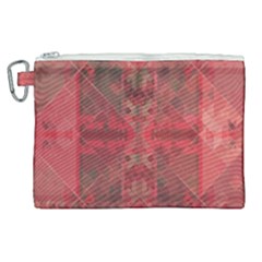 Indian Red Color Geometric Diamonds Canvas Cosmetic Bag (xl) by SpinnyChairDesigns