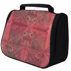 Indian Red Color Geometric Diamonds Full Print Travel Pouch (big) by SpinnyChairDesigns