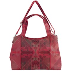 Indian Red Color Geometric Diamonds Double Compartment Shoulder Bag by SpinnyChairDesigns