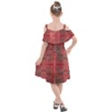 Indian Red Color Geometric Diamonds Kids  Cut Out Shoulders Chiffon Dress View2