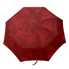 Scarlet Red Velvet Color Faux Texture Folding Umbrellas by SpinnyChairDesigns