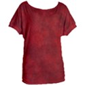 Scarlet Red Velvet Color Faux Texture Women s Oversized Tee View1