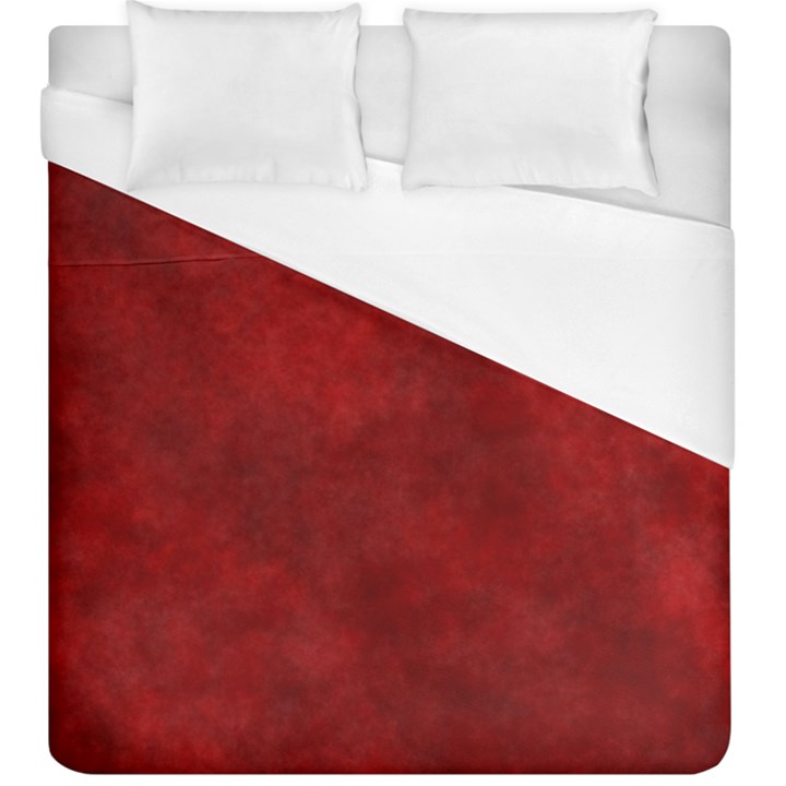 Scarlet Red Velvet Color Faux Texture Duvet Cover (King Size)