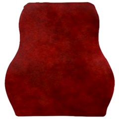 Scarlet Red Velvet Color Faux Texture Car Seat Velour Cushion  by SpinnyChairDesigns