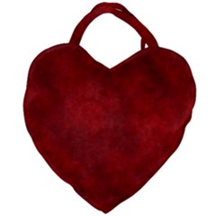 Scarlet Red Velvet Color Faux Texture Giant Heart Shaped Tote by SpinnyChairDesigns