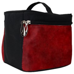 Scarlet Red Velvet Color Faux Texture Make Up Travel Bag (big) by SpinnyChairDesigns