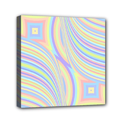 Pastel Color Stripes  Mini Canvas 6  X 6  (stretched) by SpinnyChairDesigns