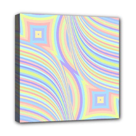 Pastel Color Stripes  Mini Canvas 8  X 8  (stretched) by SpinnyChairDesigns