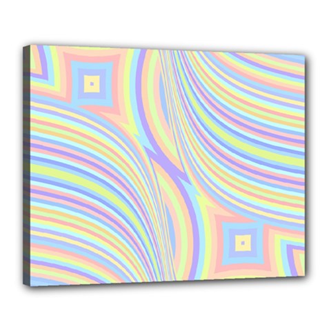 Pastel Color Stripes  Canvas 20  X 16  (stretched) by SpinnyChairDesigns