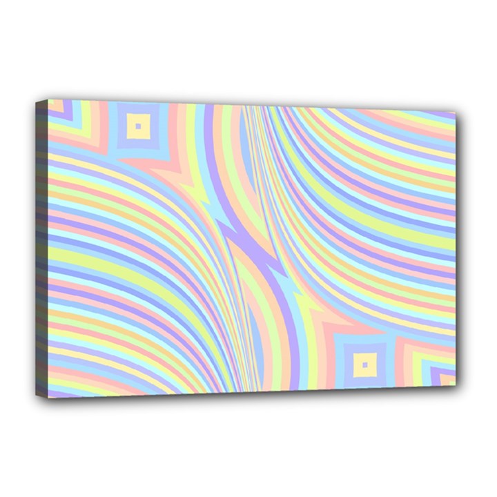 Pastel Color Stripes  Canvas 18  x 12  (Stretched)