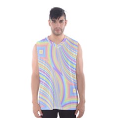 Pastel Color Stripes  Men s Basketball Tank Top by SpinnyChairDesigns