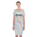 Pastel Color Stripes  Classic Short Sleeve Midi Dress View1