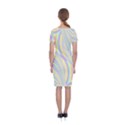 Pastel Color Stripes  Classic Short Sleeve Midi Dress View2