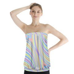 Pastel Color Stripes  Strapless Top by SpinnyChairDesigns