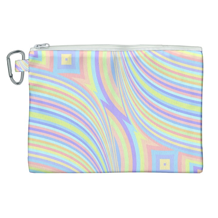 Pastel Color Stripes  Canvas Cosmetic Bag (XL)