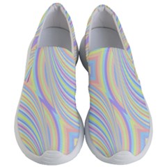 Pastel Color Stripes  Women s Lightweight Slip Ons by SpinnyChairDesigns