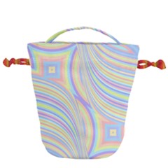 Pastel Color Stripes  Drawstring Bucket Bag by SpinnyChairDesigns