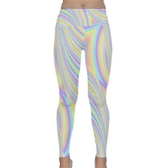 Pastel Color Stripes  Lightweight Velour Classic Yoga Leggings by SpinnyChairDesigns